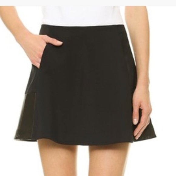 Rag & Bone Montrose Lambskin Leather Panel Mini Black Casual A-line Skirt - Picture 4 of 11